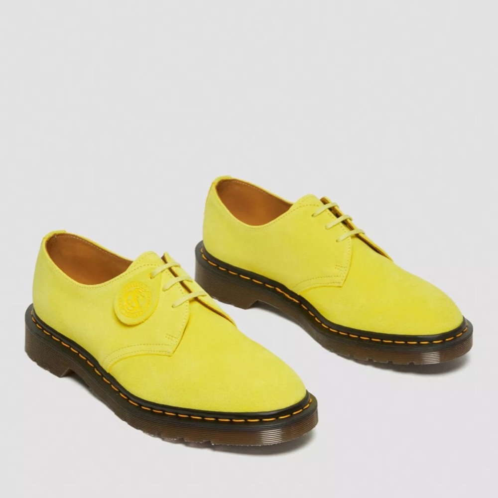 Dr Martens 1461 Made In England Buck Suede Oxford Shoes in Yellow NWT